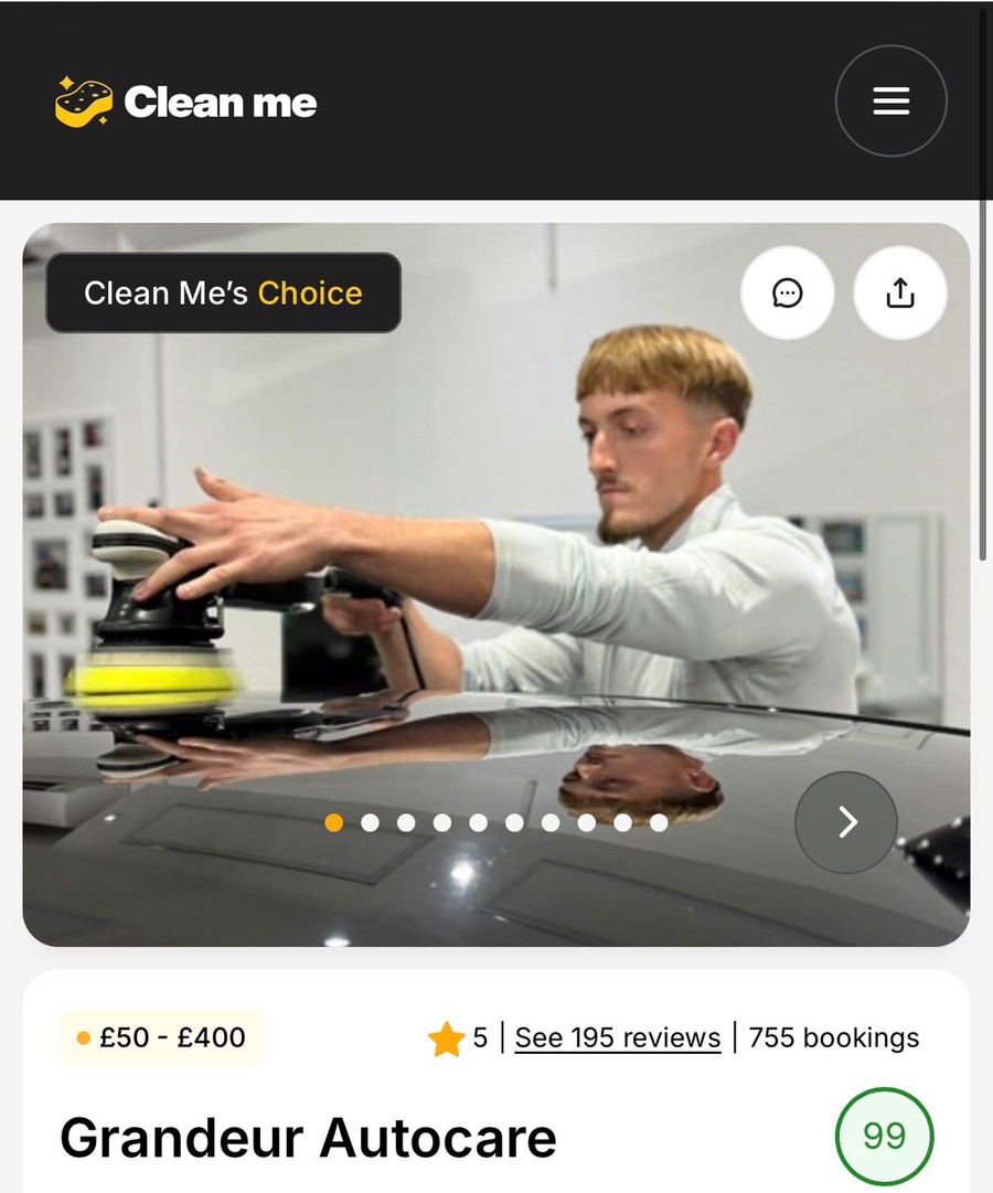 Grandeur Autocare on Clean Me — book online