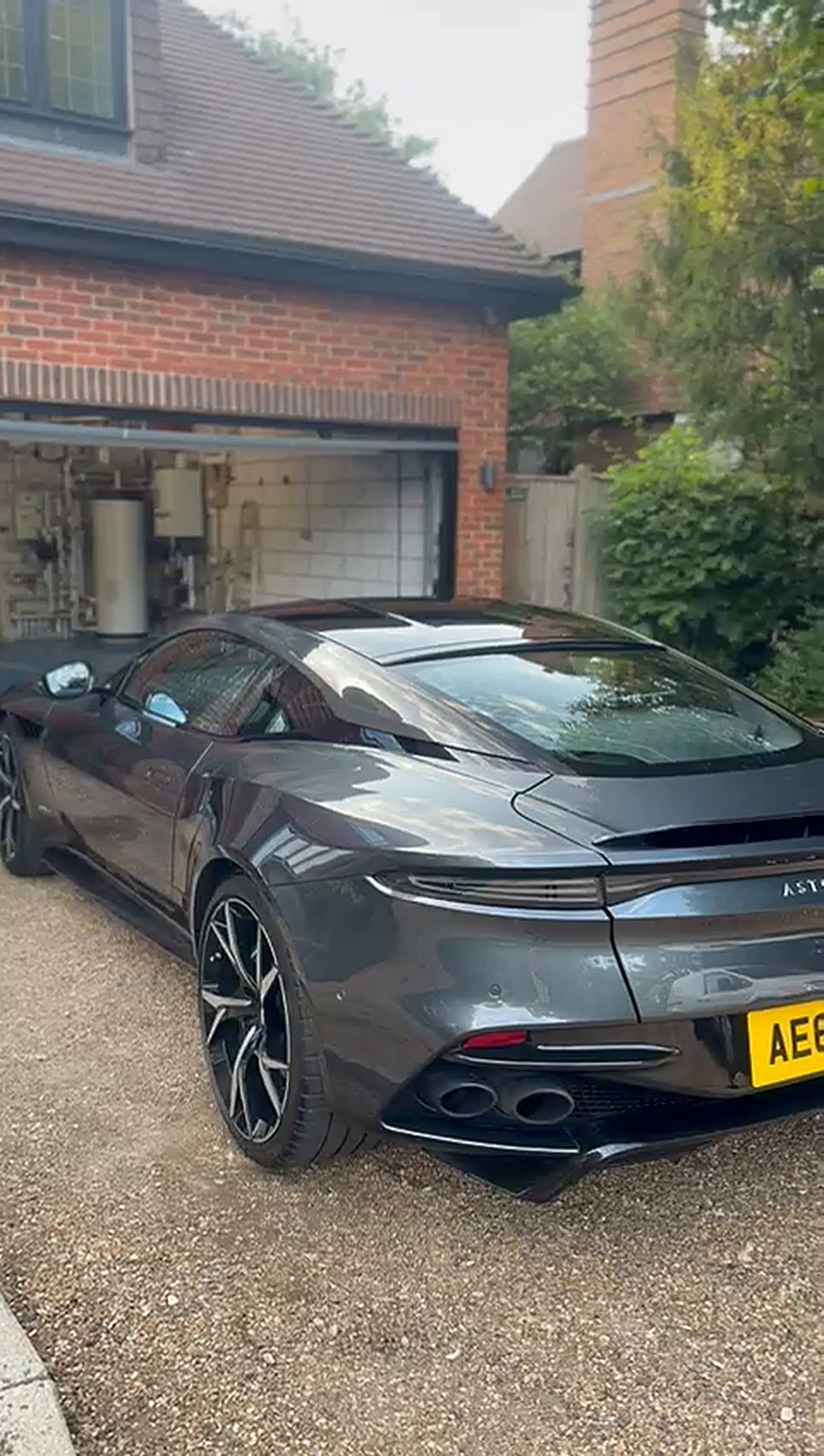 Grey Aston Martin DBS Superleggera after a detail